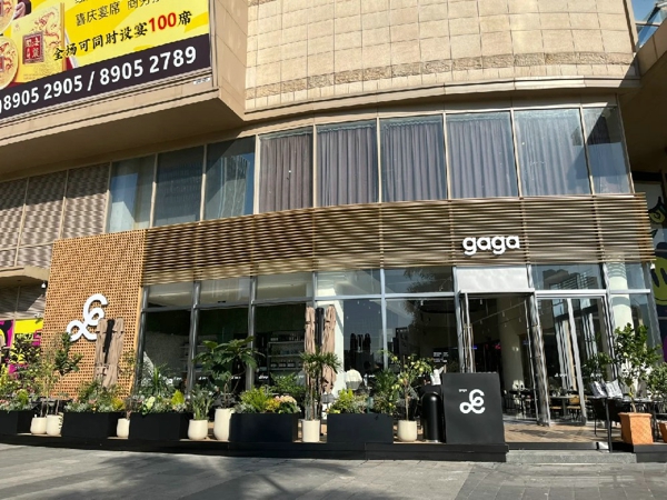 广州保利gaga店项目——木纹铝格栅门头